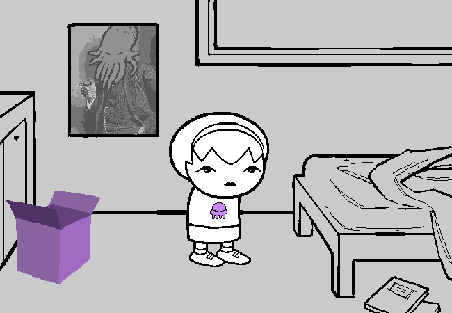 Rose stands in her bedroom as the lights go out.