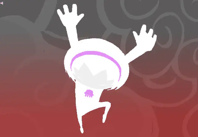 Rose falls with her arms raised during her leap of faith to enter the Medium.