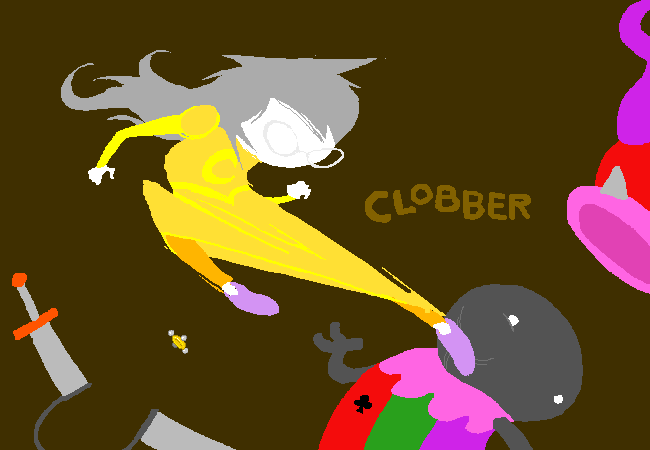 Dream Jade flies into the Courtyard Droll, striking him as she recovers the stolen ring.