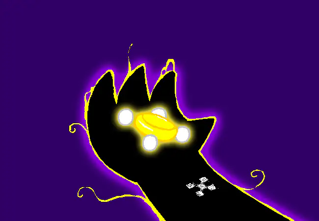 The Wayward Vagabond holds a glowing royal ring in his black hand.