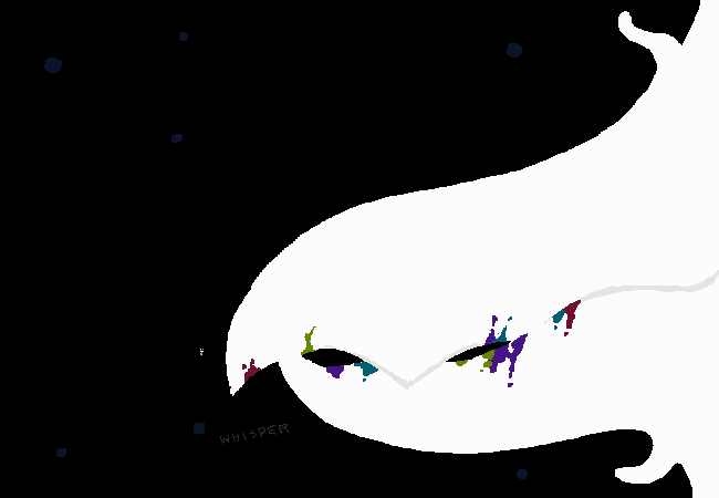 Blood in many troll colors stains Gl’bgolyb’s enormous white beak against the black sky.
