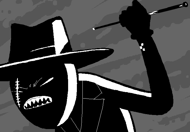 Snowman’s whip coils around Spades Slick’s raised arm and tears it off.